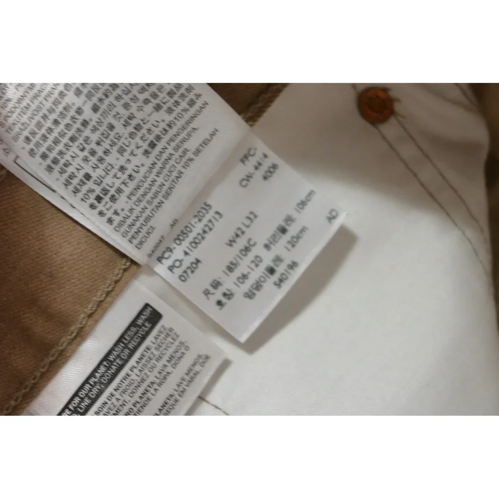 Levi's 501 Original Fit Jeans Mens 42x32 Tan Khaki Button Fly Denim Excellent